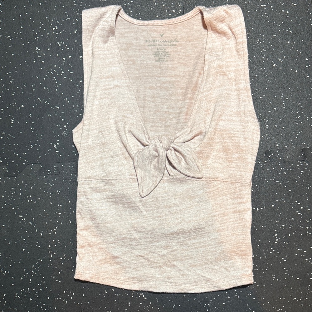 American Eagle Outfitters Blush Knotted Tank Top